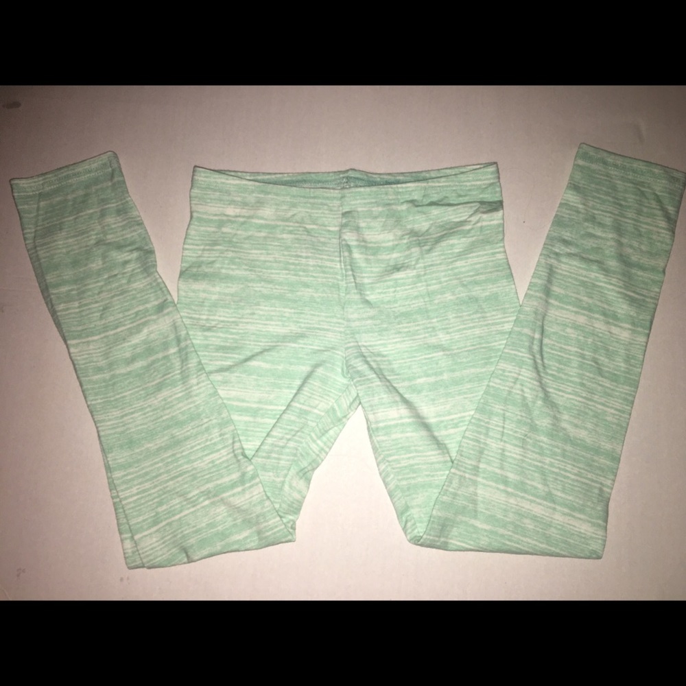 Teal and white leggings